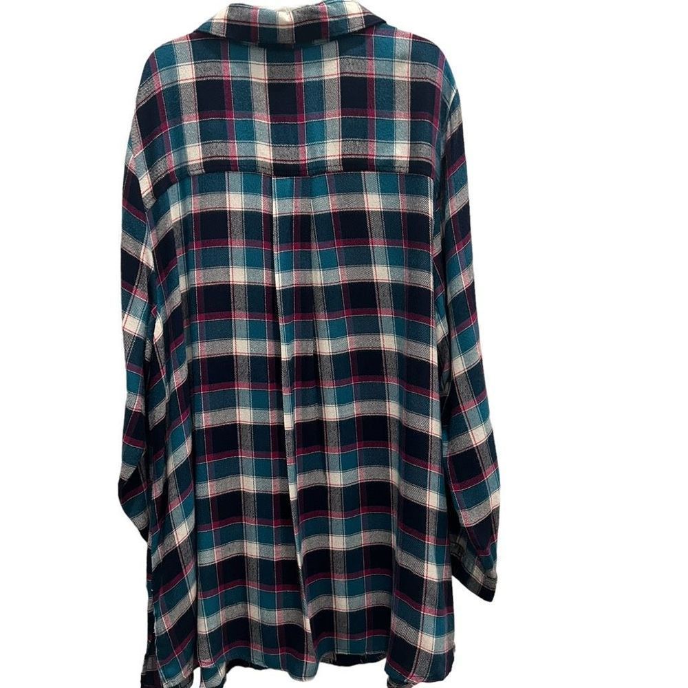 Lane Bryant Flannel 100% Rayon Long Sleeve Tunic Size 18/20 - Picture 2 of 11